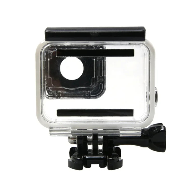 適用於 GoPro HERO6 /5 防水外殼保護套 + 帶扣空心背蓋 基本支架與螺絲，防水外殼