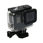 適用於 GoPro HERO6 /5 防水外殼保護套 + 帶扣空心背蓋 基本支架與螺絲，防水外殼