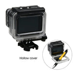 適用於 GoPro HERO6 /5 防水外殼保護套 + 帶扣空心背蓋 基本支架與螺絲，防水外殼