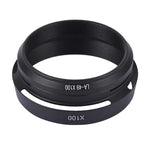 49mm 金屬通風鏡頭遮光罩，適用於 Fujifilm X100，LA-49 X100（黑色）、LA-49 X100（銀色）