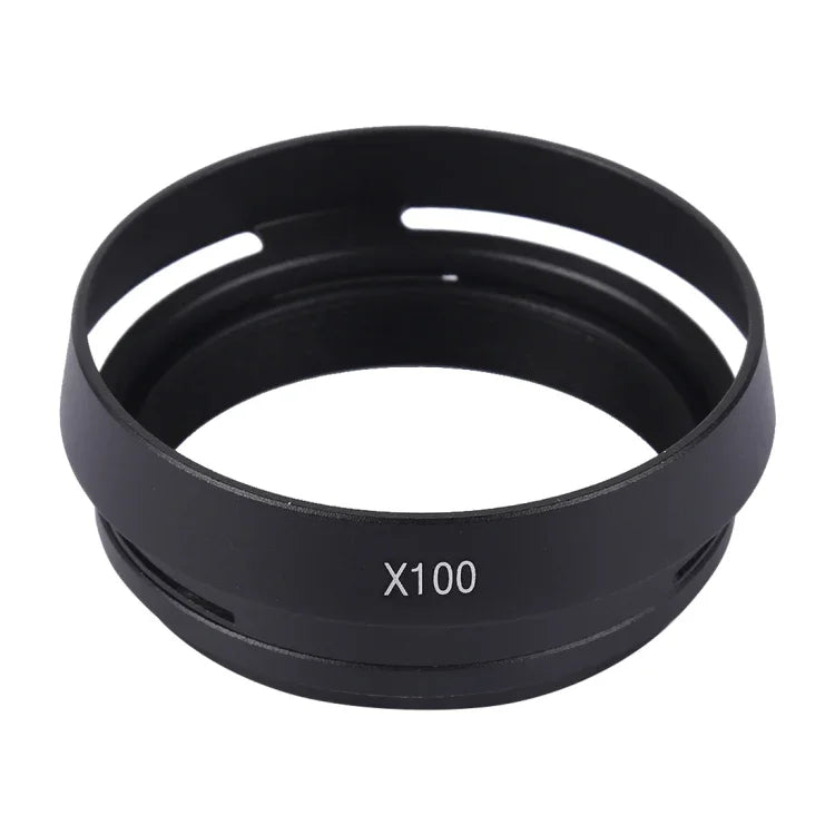 49mm 金屬通風鏡頭遮光罩，適用於 Fujifilm X100，LA-49 X100（黑色）、LA-49 X100（銀色）