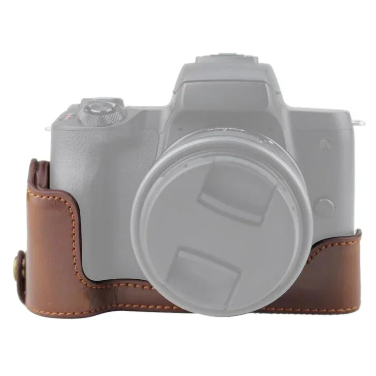 1/4英吋螺紋PU皮革相機半套底座，適用於Canon EOS M50 / M50 Mark II，適用於Canon EOS M50