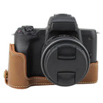 1/4英吋螺紋PU皮革相機半套底座，適用於Canon EOS M50 / M50 Mark II，適用於Canon EOS M50