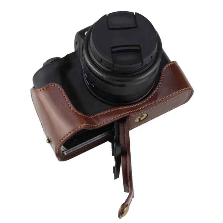 1/4英吋螺紋PU皮革相機半套底座，適用於Canon EOS M50 / M50 Mark II，適用於Canon EOS M50
