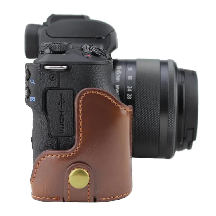 1/4英吋螺紋PU皮革相機半套底座，適用於Canon EOS M50 / M50 Mark II，適用於Canon EOS M50