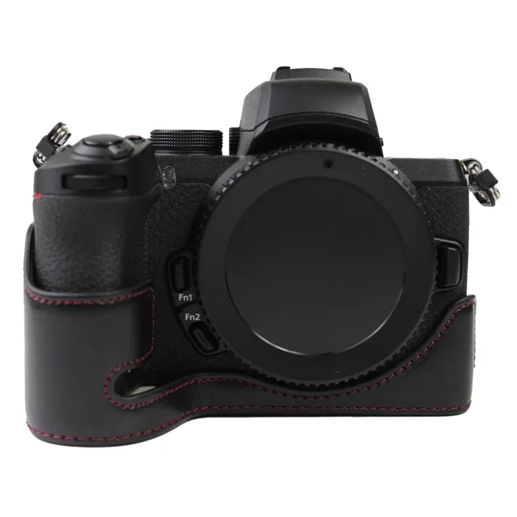 1/4英吋螺紋PU皮革相機半套底座，適用於Nikon Z50，適用於Nikon Z50
