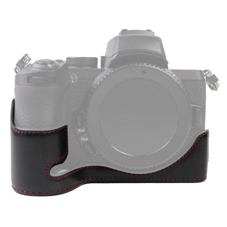 1/4英吋螺紋PU皮革相機半套底座，適用於Nikon Z50，適用於Nikon Z50
