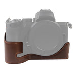 1/4英吋螺紋PU皮革相機半套底座，適用於Nikon Z50，適用於Nikon Z50
