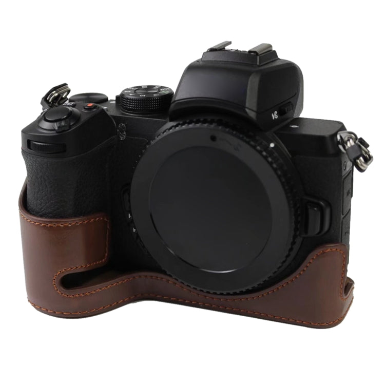 1/4英吋螺紋PU皮革相機半套底座，適用於Nikon Z50，適用於Nikon Z50