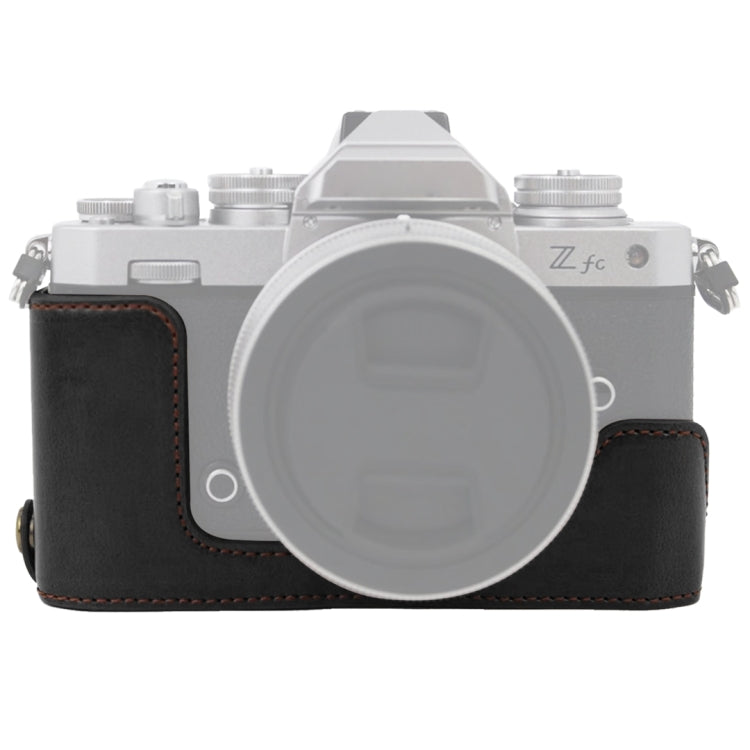 1/4英吋螺紋PU皮革相機半套底座，適用於Nikon Z fc，適用於Nikon Z fc