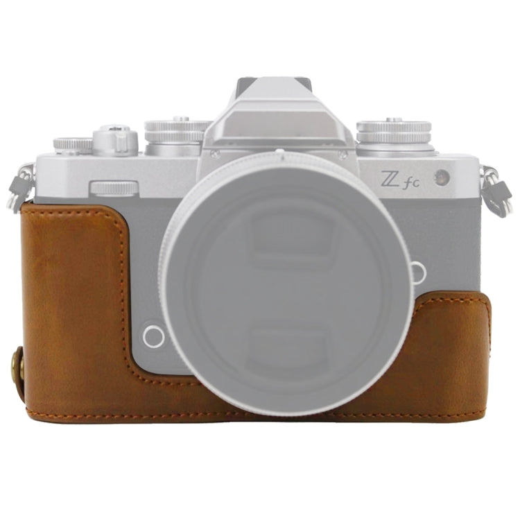 1/4英吋螺紋PU皮革相機半套底座，適用於Nikon Z fc，適用於Nikon Z fc