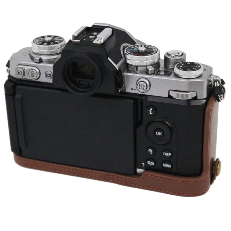 1/4英吋螺紋PU皮革相機半套底座，適用於Nikon Z fc，適用於Nikon Z fc