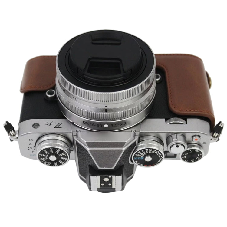 1/4英吋螺紋PU皮革相機半套底座，適用於Nikon Z fc，適用於Nikon Z fc