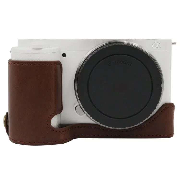 1/4英吋螺紋PU皮革相機半套底座，適用於Sony ZV-E10 / ZV-E10L，適用於Sony ZV-E10