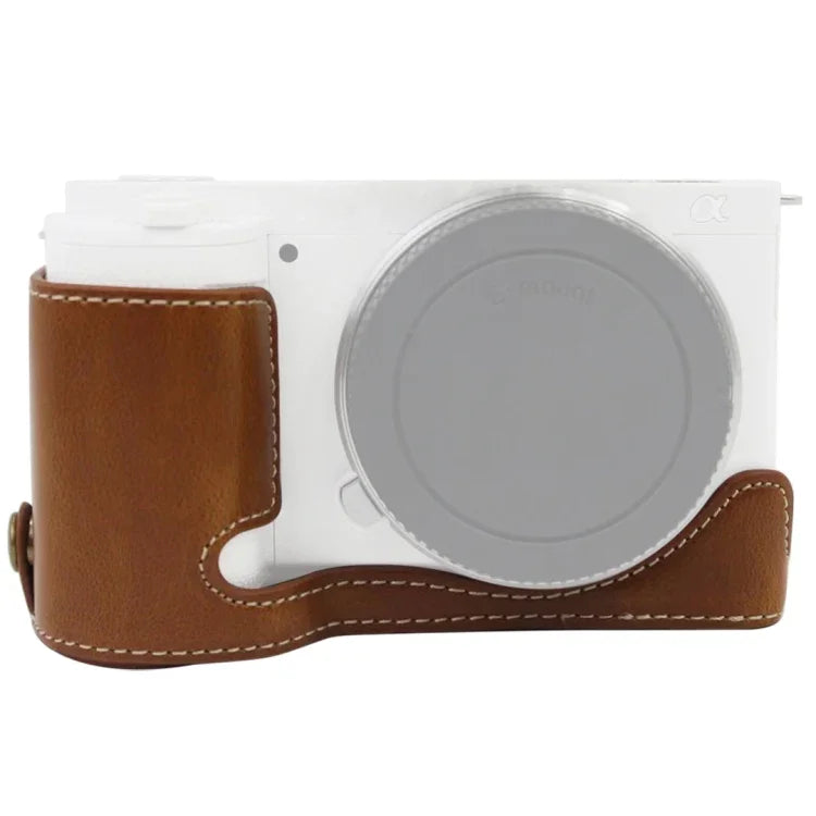 1/4英吋螺紋PU皮革相機半套底座，適用於Sony ZV-E10 / ZV-E10L，適用於Sony ZV-E10