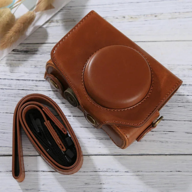 全身相機PU皮革保護包，帶背帶，適用於 Canon PowerShot SX730 HS / SX720 HS，適用於 SX730 HS