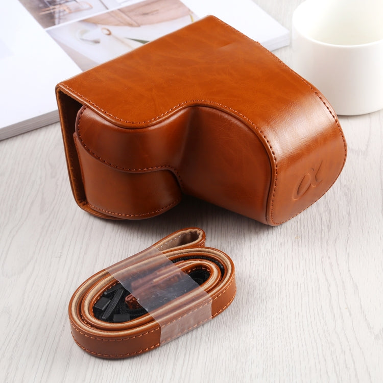 全身 PU 皮革相機包附背帶，適用於 Sony A6400 / ILCE-A6400，適用 Sony A6400