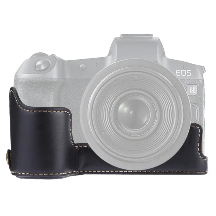 1/4 吋螺紋 PU 皮革相機半套底座，適用於 Canon EOS R，適用 Canon R