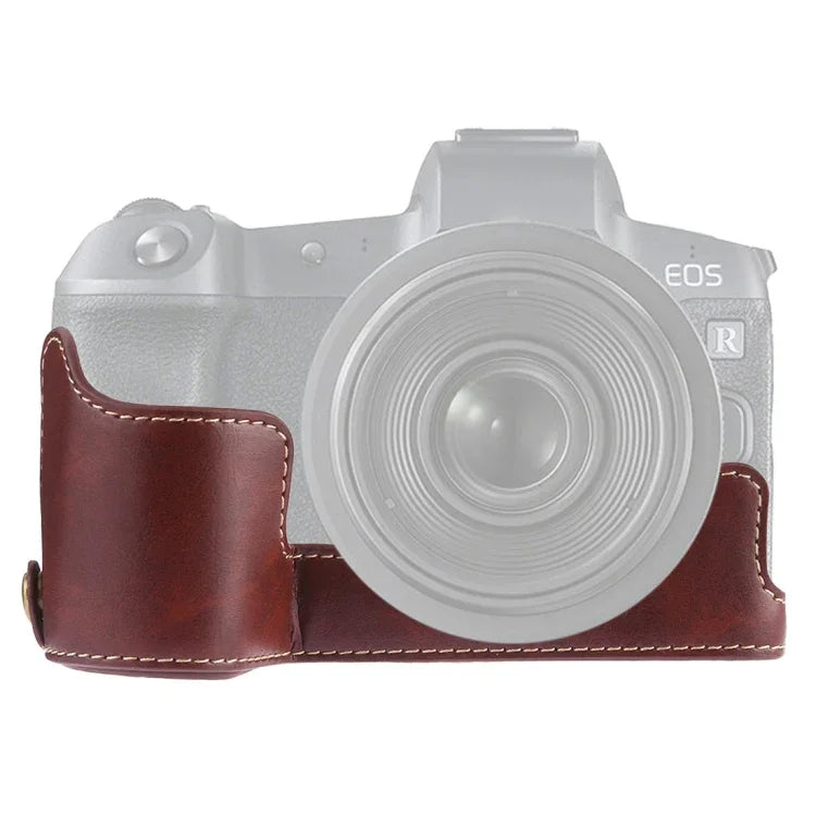 1/4 吋螺紋 PU 皮革相機半套底座，適用於 Canon EOS R，適用 Canon R