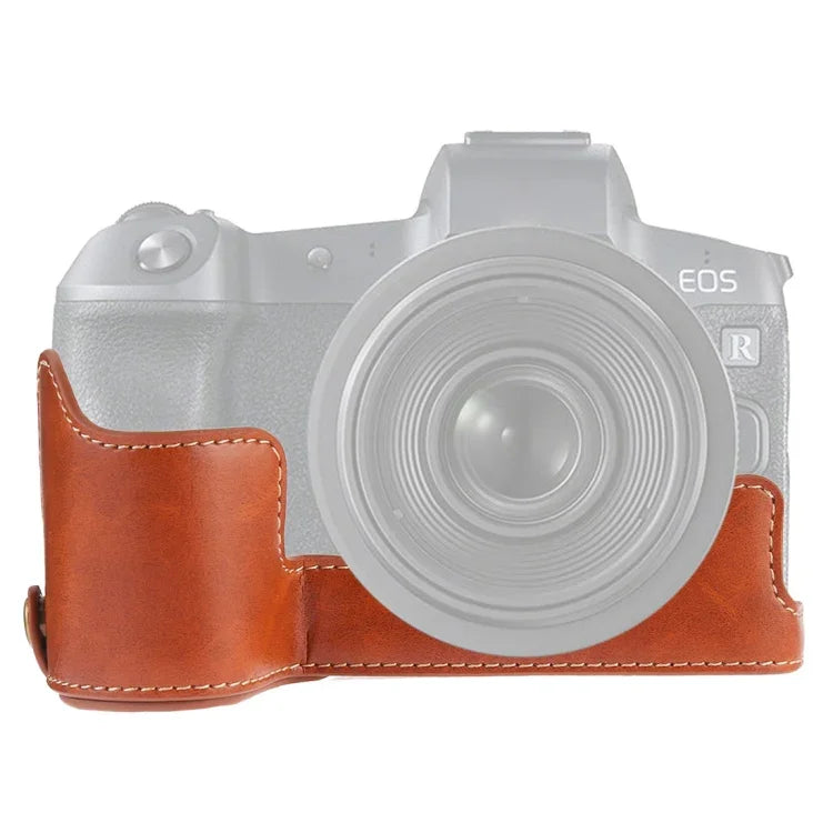 1/4 吋螺紋 PU 皮革相機半套底座，適用於 Canon EOS R，適用 Canon R