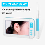 C01 4.3吋螢幕顯示 HD1080P視覺耳鏟內窺鏡，6顆LED燈，直徑：3.9mm，C01 3.9mm