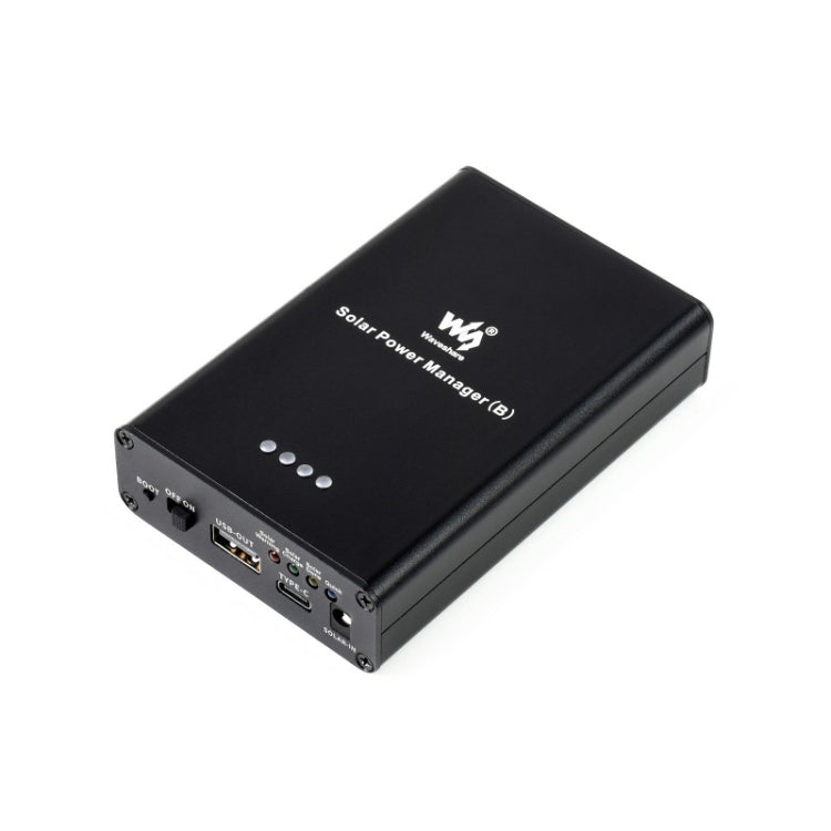 Waveshare 太陽能電源管理器，內建 10000mAh 鋰聚合物電池，支援 6V~24V 太陽能板，型號 19799