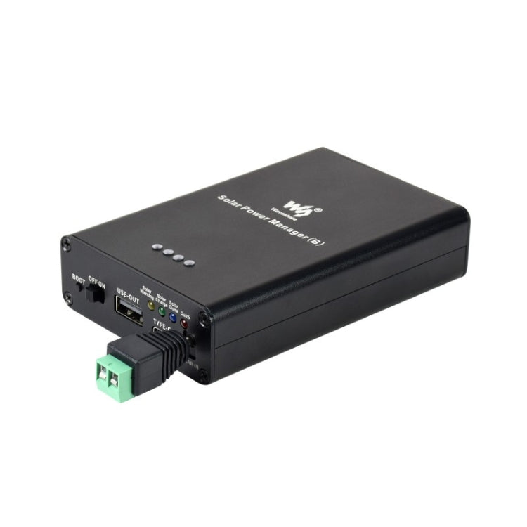Waveshare 太陽能電源管理器，內建 10000mAh 鋰聚合物電池，支援 6V~24V 太陽能板，型號 19799