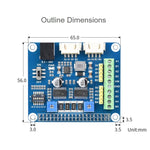 Waveshare HRB8825步進馬達HAT適用於Raspberry Pi，驅動兩個步進馬達，最高1/32微步進