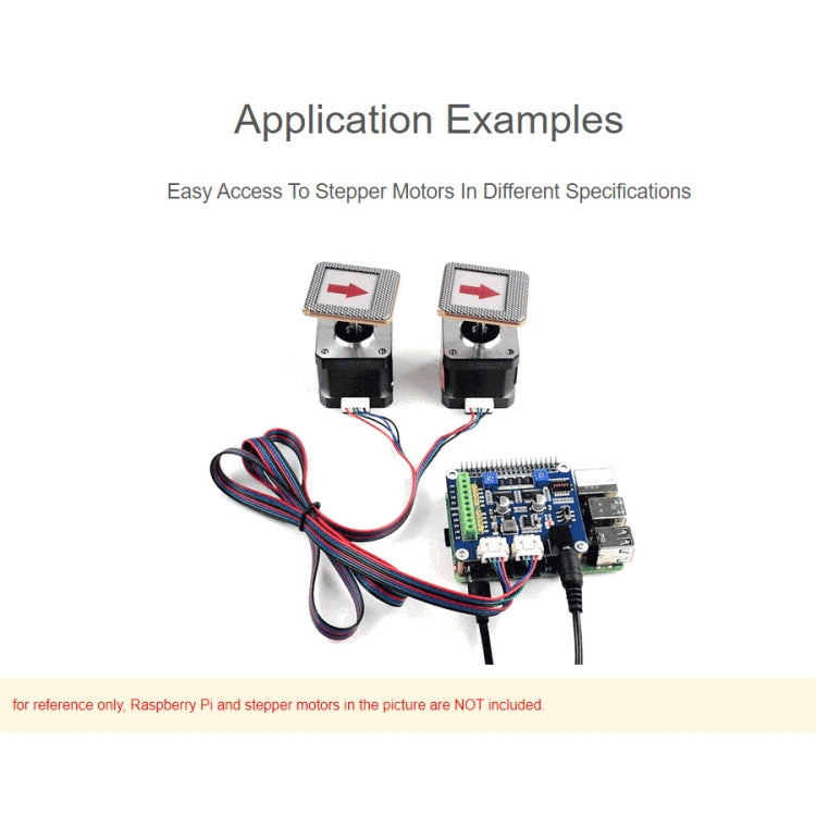 Waveshare HRB8825步進馬達HAT適用於Raspberry Pi，驅動兩個步進馬達，最高1/32微步進