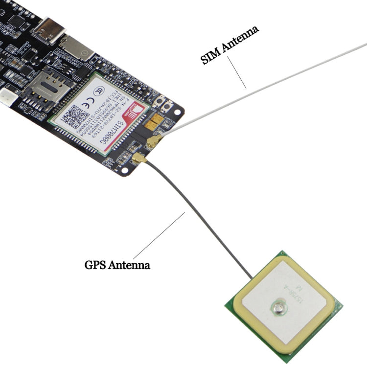 WiFi 藍牙 18560 電池座 太陽能充電模組開發板，T-SIM7000G