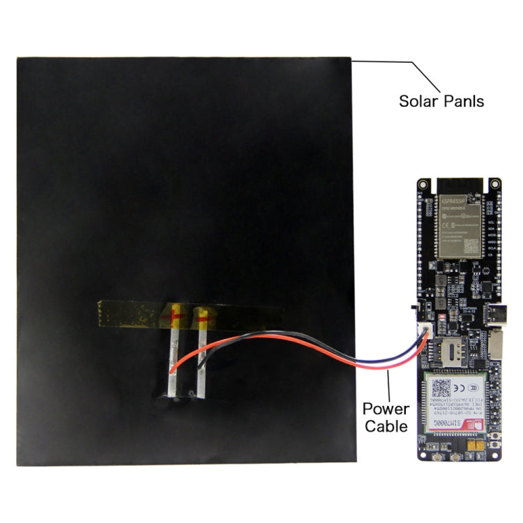 WiFi 藍牙 18560 電池座 太陽能充電模組開發板，T-SIM7000G