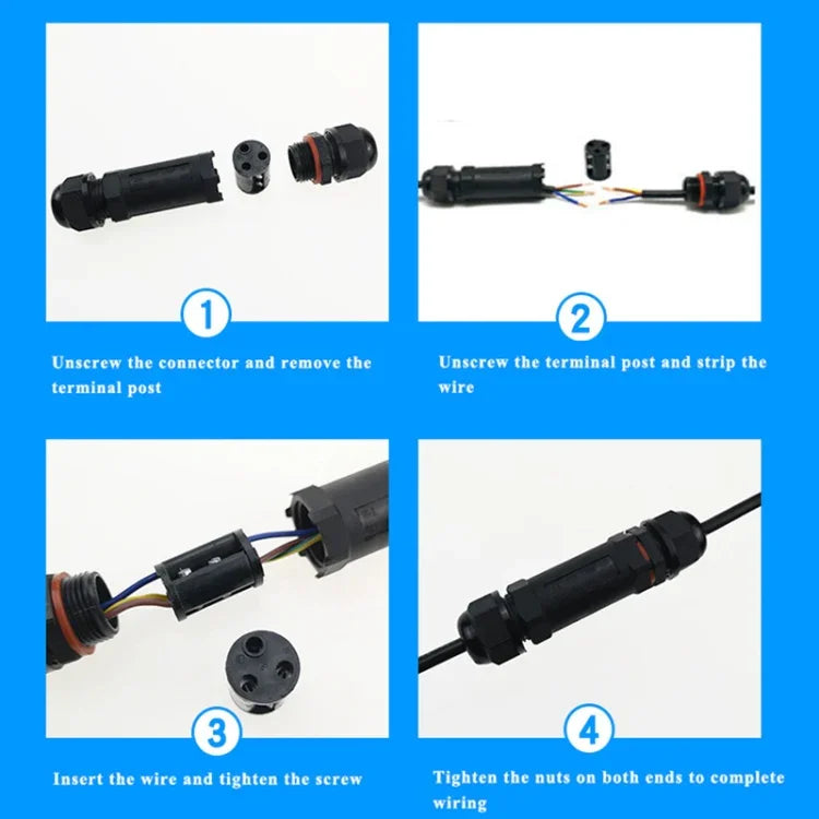 XY25 IP68防水3針T型電纜連接器，XY25(T3)