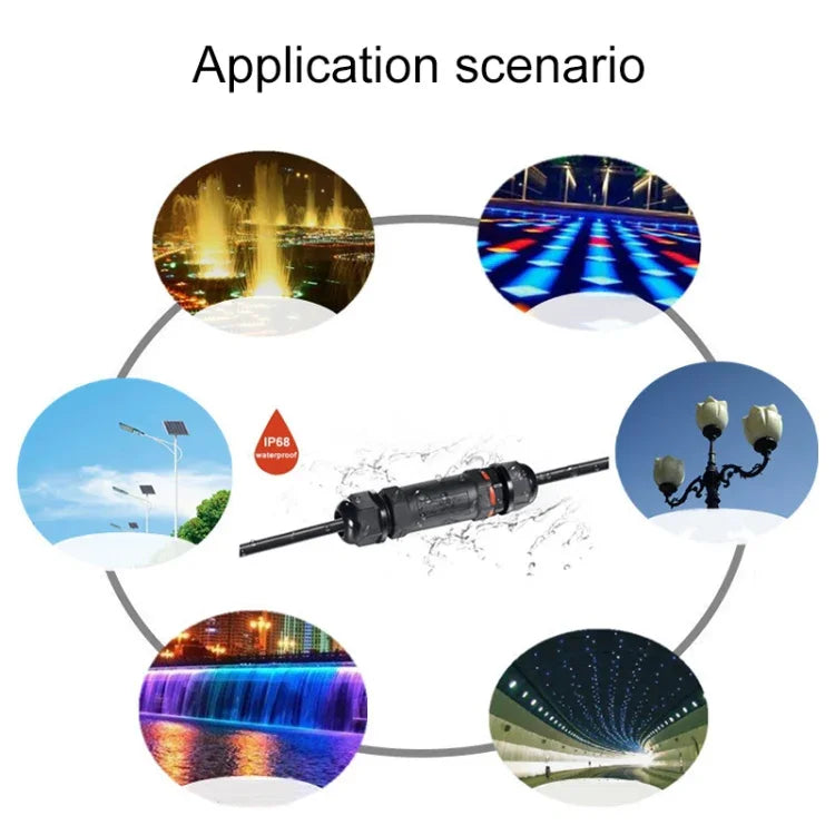 XY25 IP68防水3針T型電纜連接器，XY25(T3)