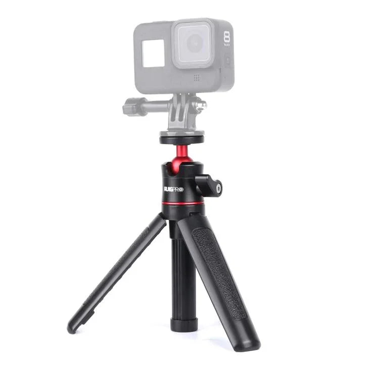 RUIGPRO 多功能可折疊三腳架支架自拍單腳架，帶球頭，適用於 GoPro、Insta360、DJI 及其他運動相機，三腳架單腳架