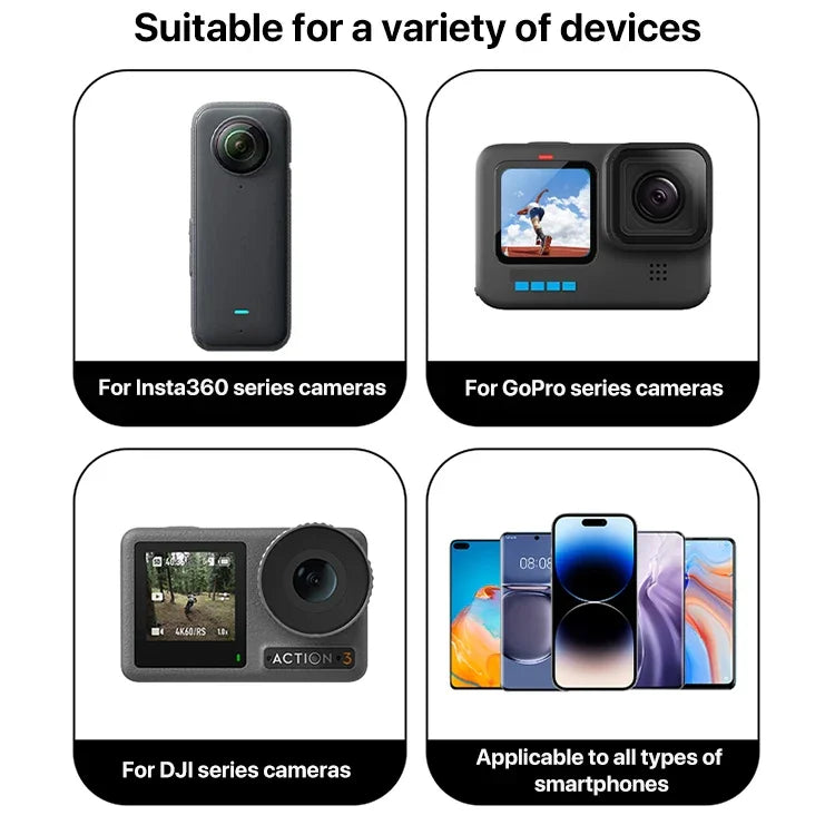 GoPro、Insta360、DJI 及其他運動相機鋁合金延長手臂握把延長器