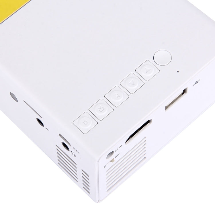 YG-300 0.8-2米 24-60 吋 400-600 流明 LED 投影機 HD 家庭劇院，附 3 合 1 視頻轉換線及遙控器，尺寸：12.6 x 8.6 x 4.6 公分，歐規插頭