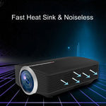YG510 1200 LUX 800*480 LED 投影機 HD 家庭劇院，支援 HDMI、VGA、AV、TF 及 USB，YG510 黑色