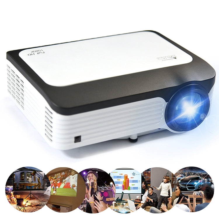 Wejoy L6 5 吋 200 ANSI 流明 1920 x 1080P Android 6.0 HD 藍牙 4.0 WiFi HD 智能投影機，支援 AV / VGA / HDMI / 2 x USB / RJ45，1G+8G，Android 6.0