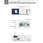 T5 100 ANSI 流明 800x400 解析度 480P LED+LCD 技術智能投影機，支援 HDMI / SD 卡 / 2 x USB / 3.5mm 音訊，普通版，普通版