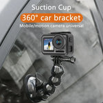 吸盤式夾鉗支架，適用於 GoPro、Insta360、DJI 及其他運動相機，夾鉗支架