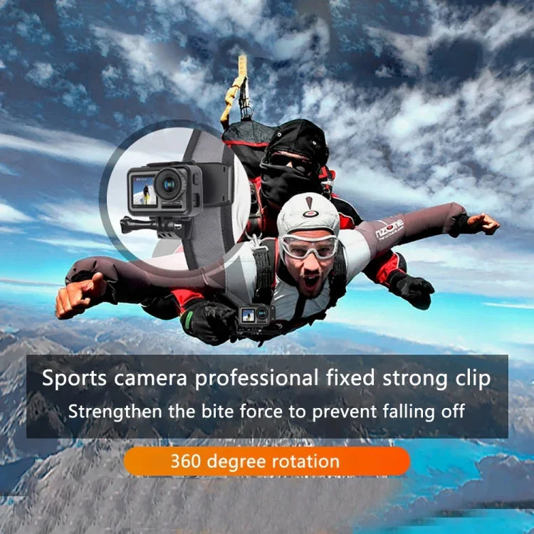 RUIGPRO 360 度旋轉背包 Rec-Mounts 夾式夾具支架，附螺絲，適用 GoPro、Insta360、DJI 及其他運動相機，360 度旋轉夾