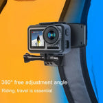 RUIGPRO 360 度旋轉背包 Rec-Mounts 夾式夾具支架，附螺絲，適用 GoPro、Insta360、DJI 及其他運動相機，360 度旋轉夾