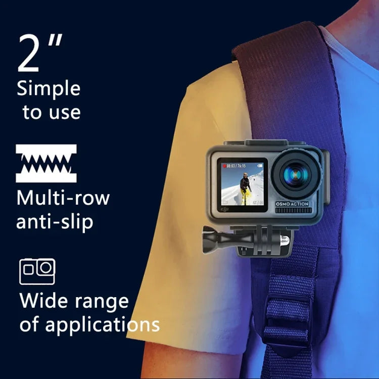 RUIGPRO 360 度旋轉背包 Rec-Mounts 夾式夾具支架，附螺絲，適用 GoPro、Insta360、DJI 及其他運動相機，360 度旋轉夾