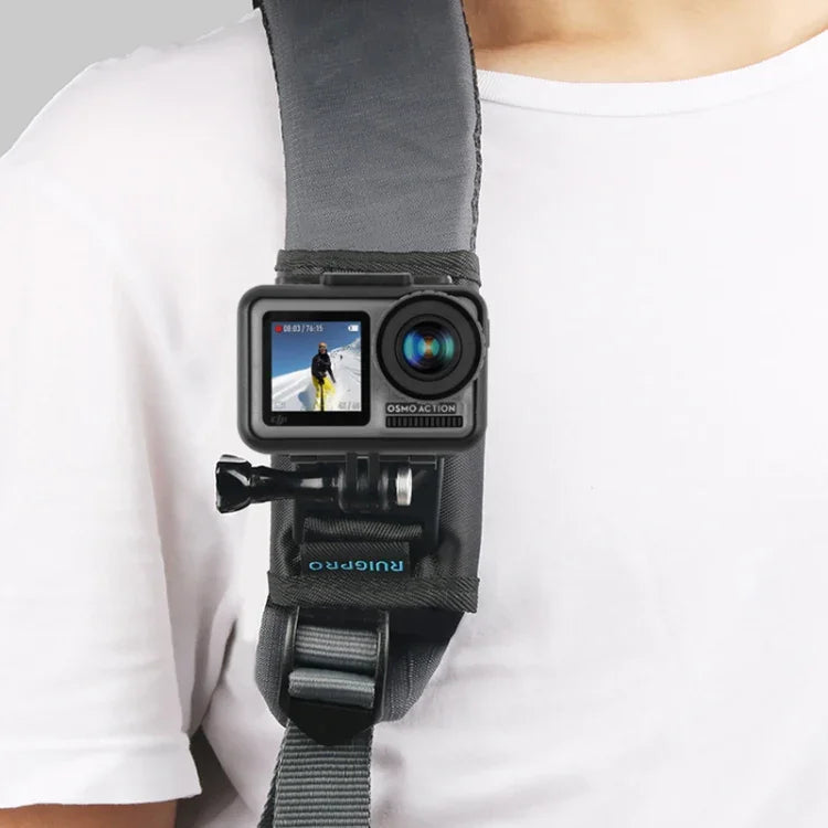 RUIGPRO 魔鬼氈背包 Rec-Mounts 夾式夾具支架，附螺絲，適用 GoPro、Insta360、DJI 及其他運動相機，魔鬼氈夾