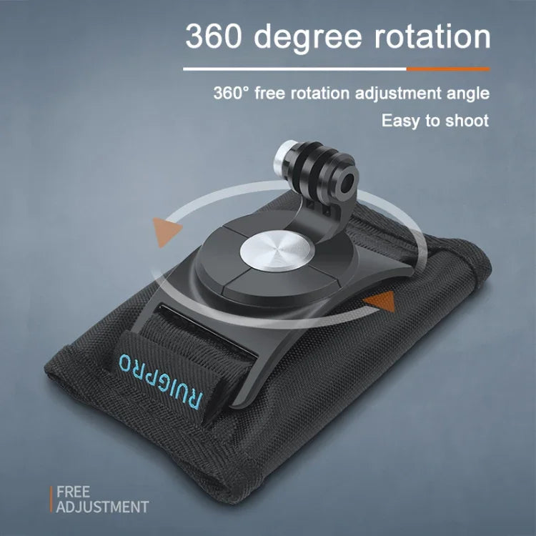 RUIGPRO 魔鬼氈背包 Rec-Mounts 夾式夾具支架，附螺絲，適用 GoPro、Insta360、DJI 及其他運動相機，魔鬼氈夾