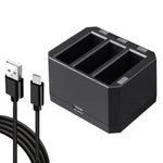 USB 三槽電池充電器，帶 LED 指示燈，適用 DJI OSMO Action，充電器