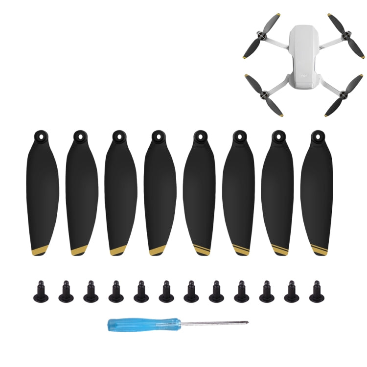 8 件組 Sunnylife 4726F 低噪音快拆翼型螺旋槳，適用於 DJI Mavic Mini 1，銀色款，金色款