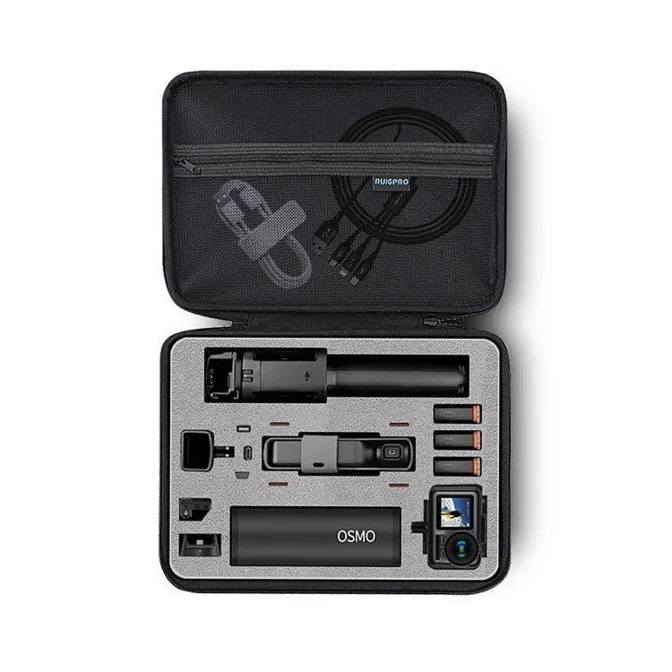 RUIGPRO 牛津布防水收納盒包，適用於 DJI OSMO Pocket 穩定器相機／OSMO Action，尺寸：30.2x20.8x7.2cm，RG52