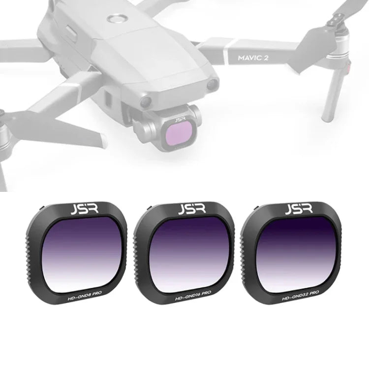 JSR 無人機 3 合 1 漸層 GND8+GND16+GND32 鏡頭濾鏡 適用於 DJI MAVIC 2 Pro, GND8+GND16+GND32