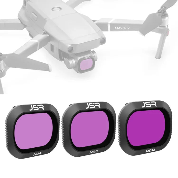 JSR 無人機 3 合 1 ND4+ND8+ND16 鏡頭濾鏡 適用於 DJI MAVIC 2 Pro, ND4+ND8+ND16